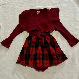 Adorable Ruffled Buffalo Plaid Onesie